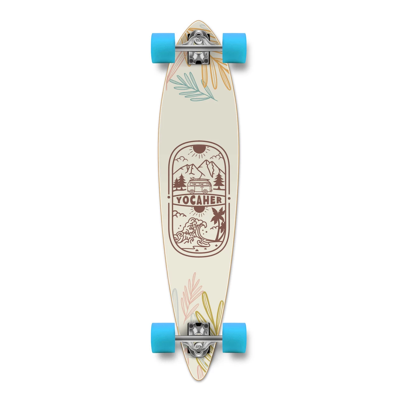 YOCAHER Pintail Longboard Complete - Adventure Colored 1 YOCAHER Pintail Longboard Complete - Adventure Colored