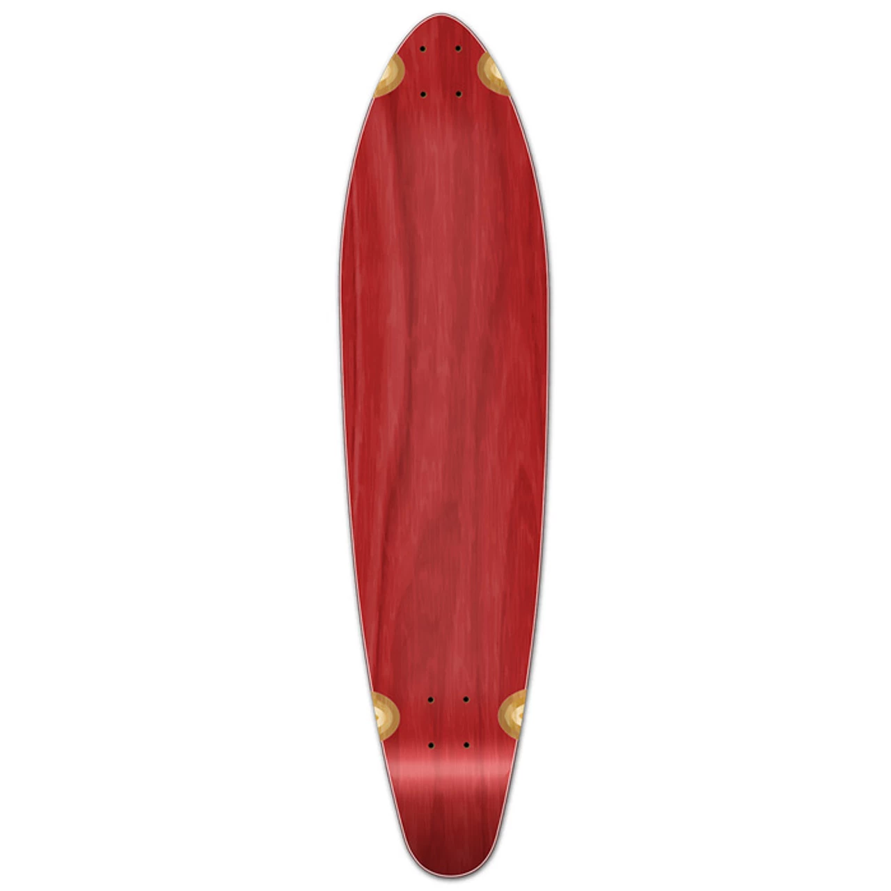 Kicktail Blank Longboard Deck - Stained Red 1 Kicktail Blank Longboard Deck - Stained Red