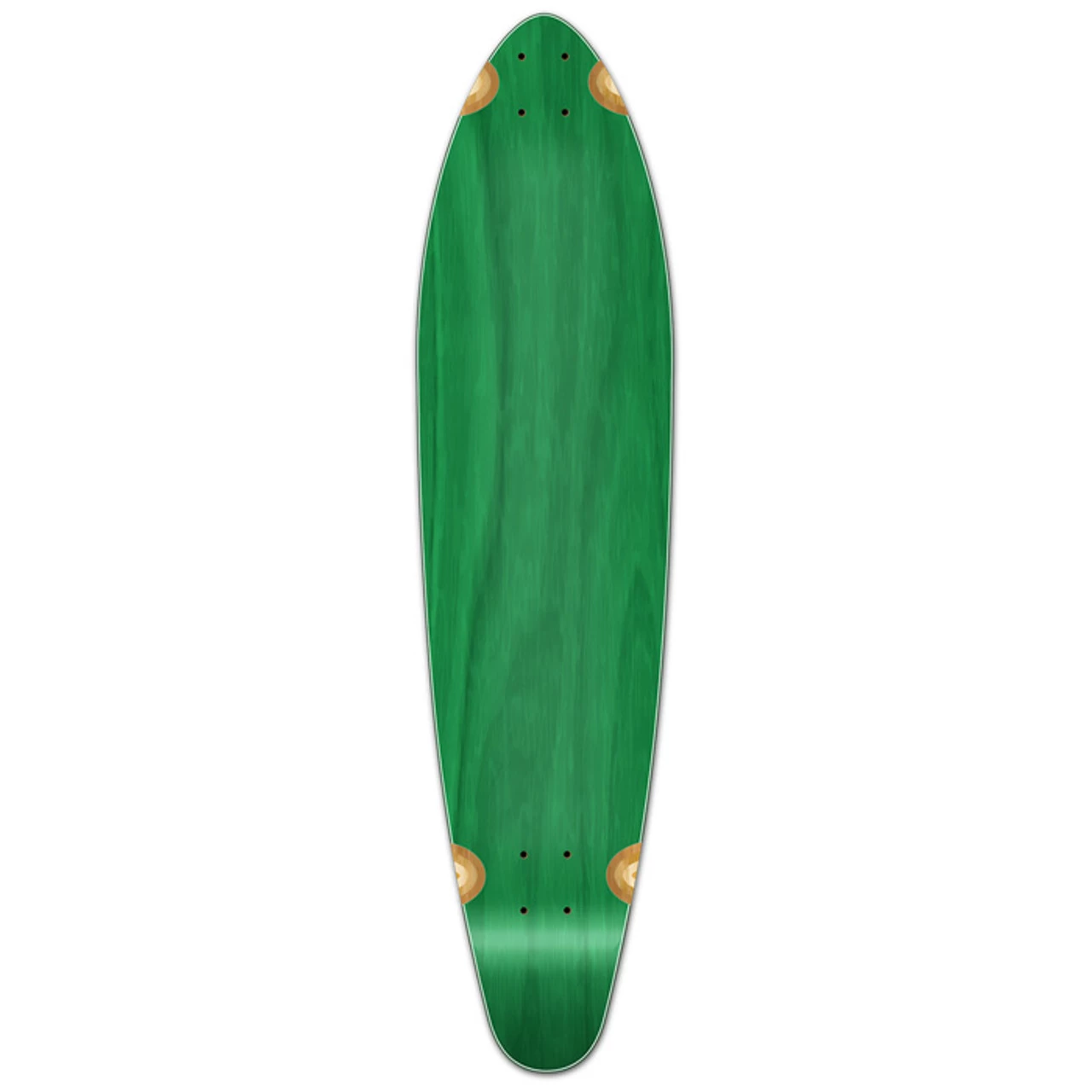 Kicktail Blank Longboard Deck - Stained Green 1 Kicktail Blank Longboard Deck - Stained Green