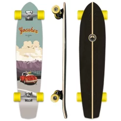 YOCAHER Slimkick Longboard Complete - VW Beetle Series - Red