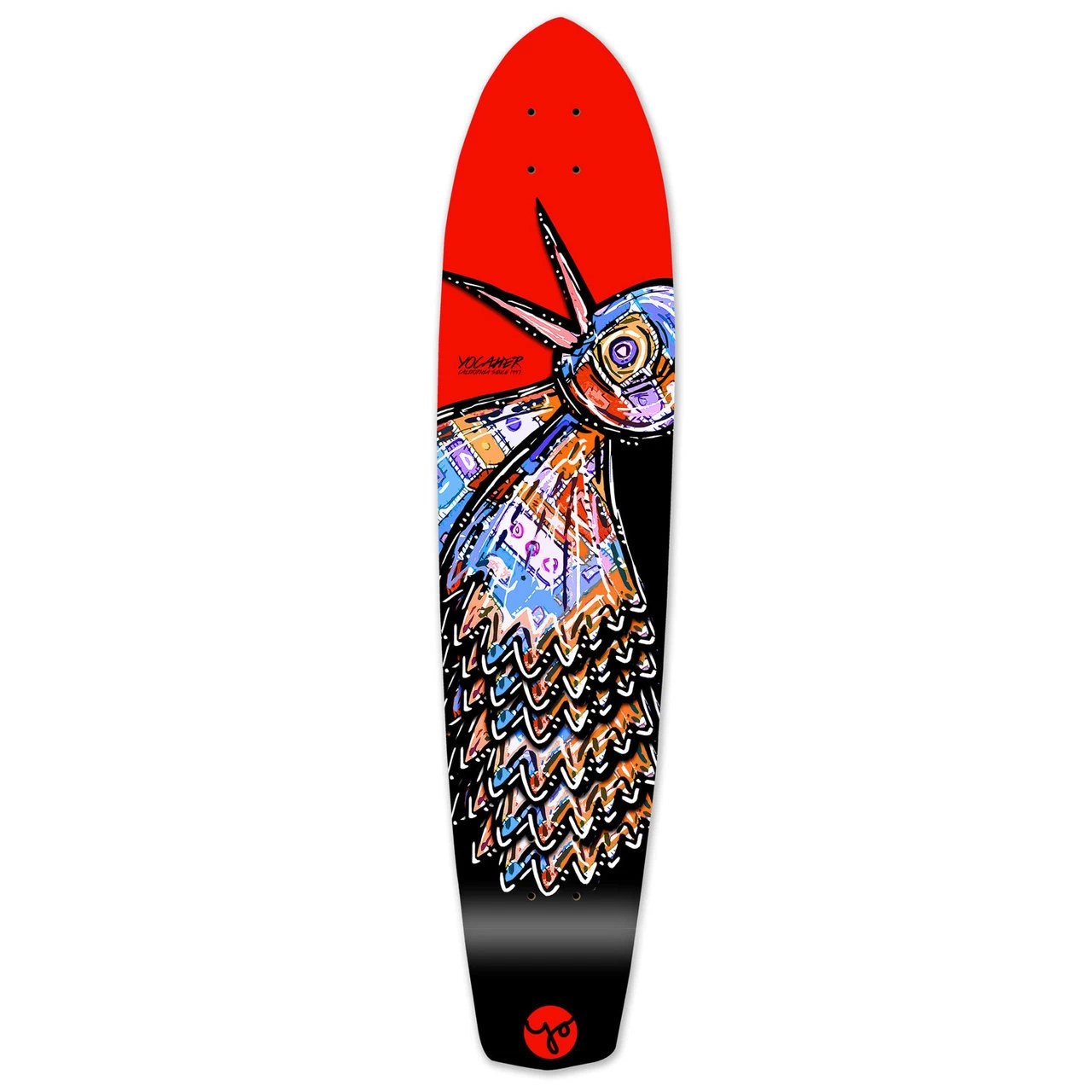Slimkick Longboard Deck - The Bird Red 1 Slimkick Longboard Deck - The Bird Red