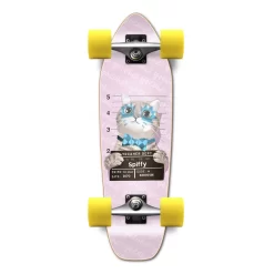 Yocaher Complete Mini Cruiser Skateboard Longboard - Rockstar Kitty Cat - Pink Spiffy