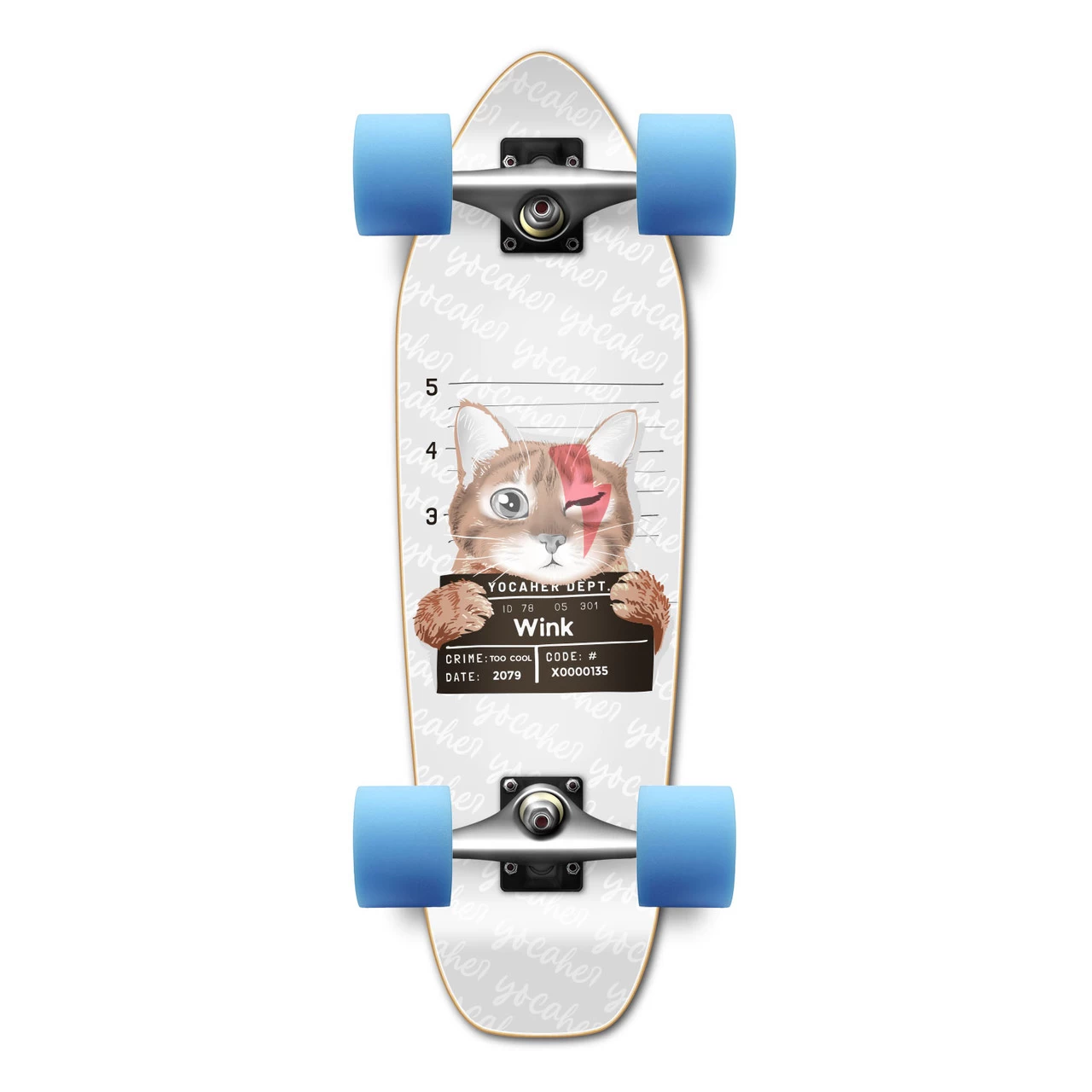 Yocaher Complete Mini Cruiser Skateboard Longboard - Rockstar Kitty Cat - White Wink 1 Yocaher Complete Mini Cruiser Skateboard Longboard - Rockstar Kitty Cat - White Wink