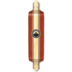 YOCAHER Drop Down Longboard Deck - Crest Burgundy