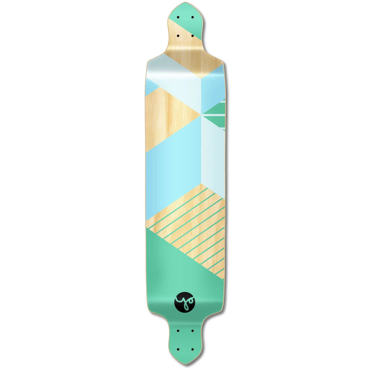 YOCAHER Drop Down Longboard Deck - Geometric Series - Green 1 YOCAHER Drop Down Longboard Deck - Geometric Series - Green