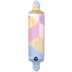 YOCAHER Drop Down Longboard Deck - Geometric Series - Purple