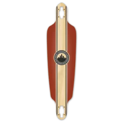 Drop Through Longboard Deck - Crest Burgundy