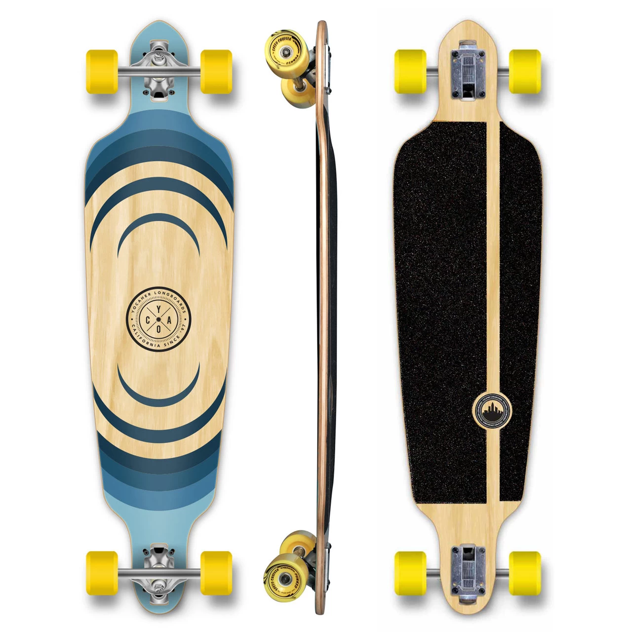 YOCAHER Drop Through Longboard Complete - Earth Series - Ripple 2 YOCAHER Drop Through Longboard Complete - Earth Series - Ripple - Image 2