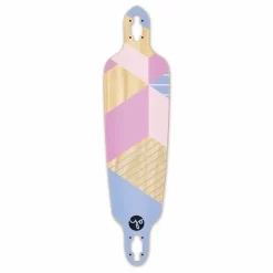 Drop Through Longboard Deck - Geometric Series - Purple