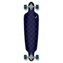 Drop Through Longboard Complete - Checker Blue