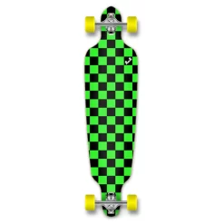 Drop Through Longboard Complete - Checker Green