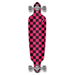 Drop Through Longboard Complete - Checker Pink