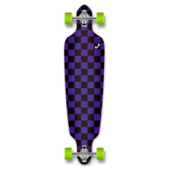 Drop Through Longboard Complete - Checker Purple