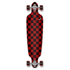 Drop Through Longboard Complete - Checker Red