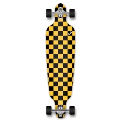 Drop Through Longboard Complete - Checker Yellow