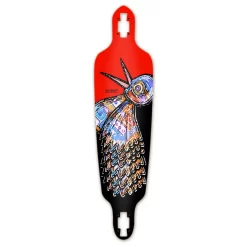 Drop Through Longboard Deck - The Bird Red