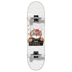 Yocaher Graphic Complete 7.75" Skateboard - Rockstar Kitty Cat - White Wink