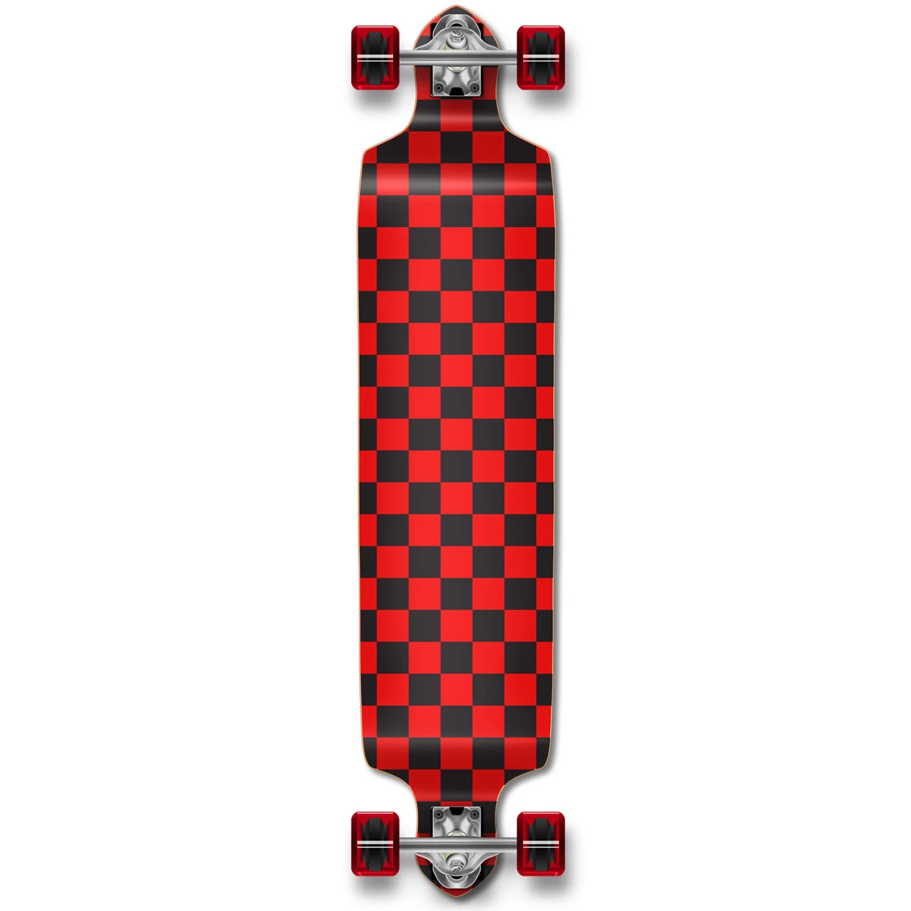 YOCAHER Drop Down Longboard Complete - Checker Red 1 YOCAHER Drop Down Longboard Complete - Checker Red