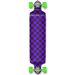 YOCAHER Drop Down Longboard Complete - Checker Purple