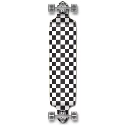 YOCAHER Drop Down Longboard Complete - Checker White