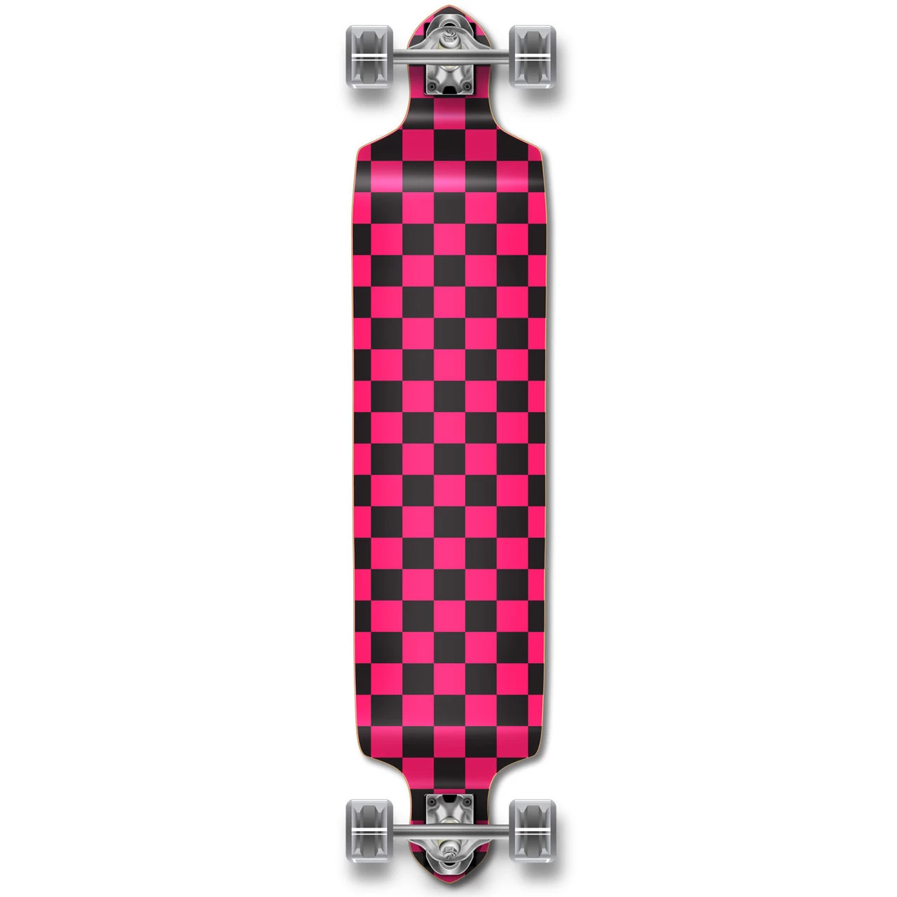 YOCAHER Drop Down Longboard Complete - Checker Pink 1 YOCAHER Drop Down Longboard Complete - Checker Pink