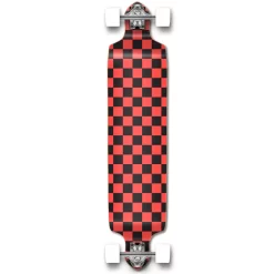 YOCAHER Drop Down Longboard Complete - Checker Orange