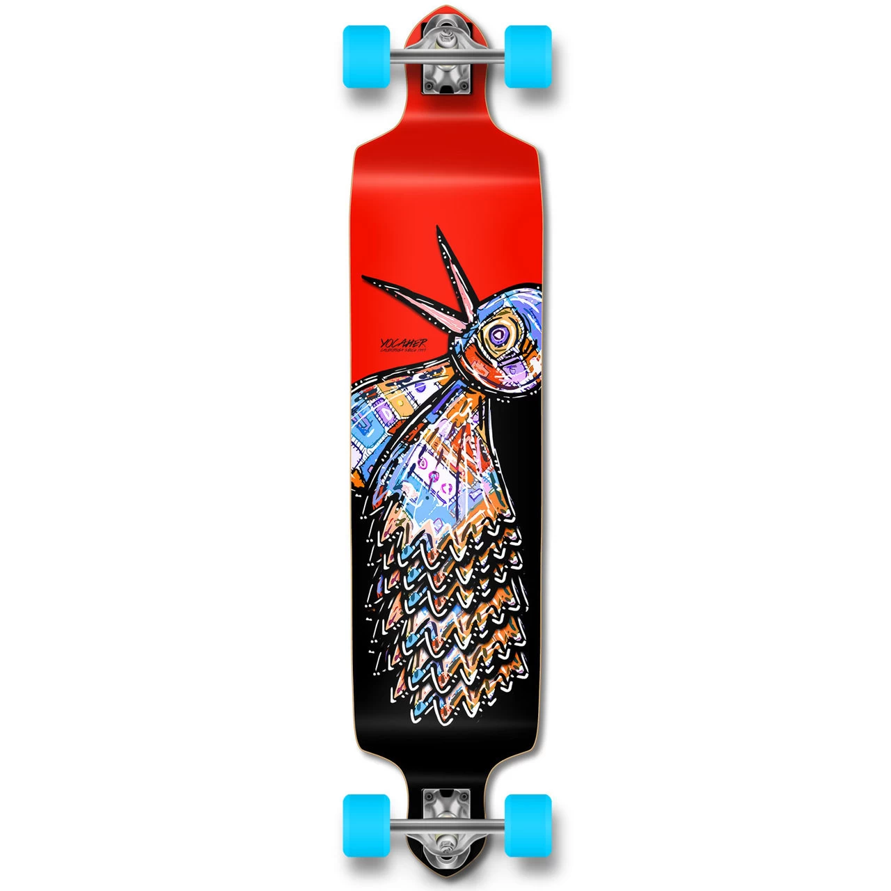 YOCAHER Drop Down Longboard Complete - The Bird Red 1 YOCAHER Drop Down Longboard Complete - The Bird Red
