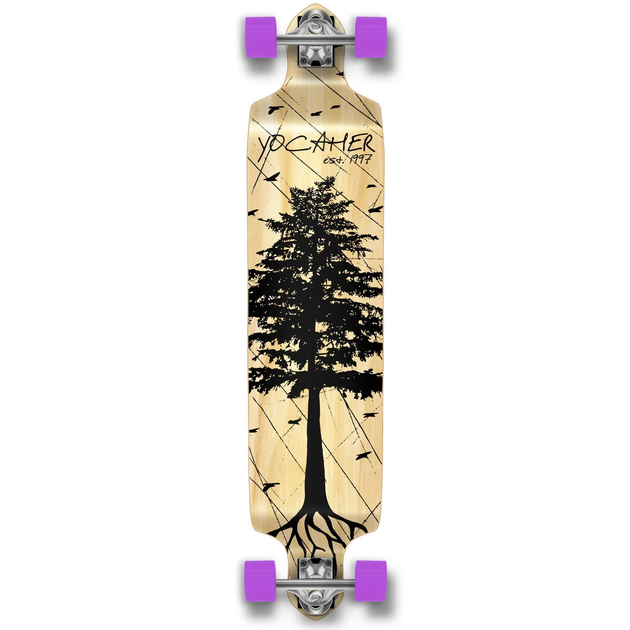 YOCAHER Drop Down Longboard Complete - In The Pines : Natural 1 YOCAHER Drop Down Longboard Complete - In The Pines : Natural