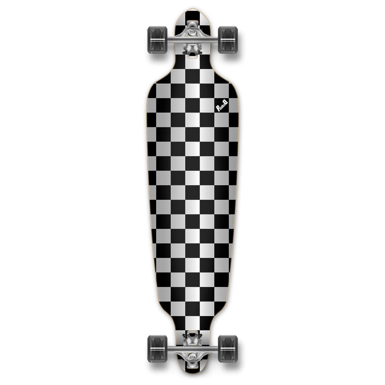 Drop Through Longboard Complete - Checker Silver 1 Drop Through Longboard Complete - Checker Silver