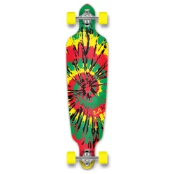 Punked Drop Through Tiedye Rasta Longboard Complete