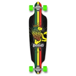 Punked Drop Through Rasta Longboard Complete