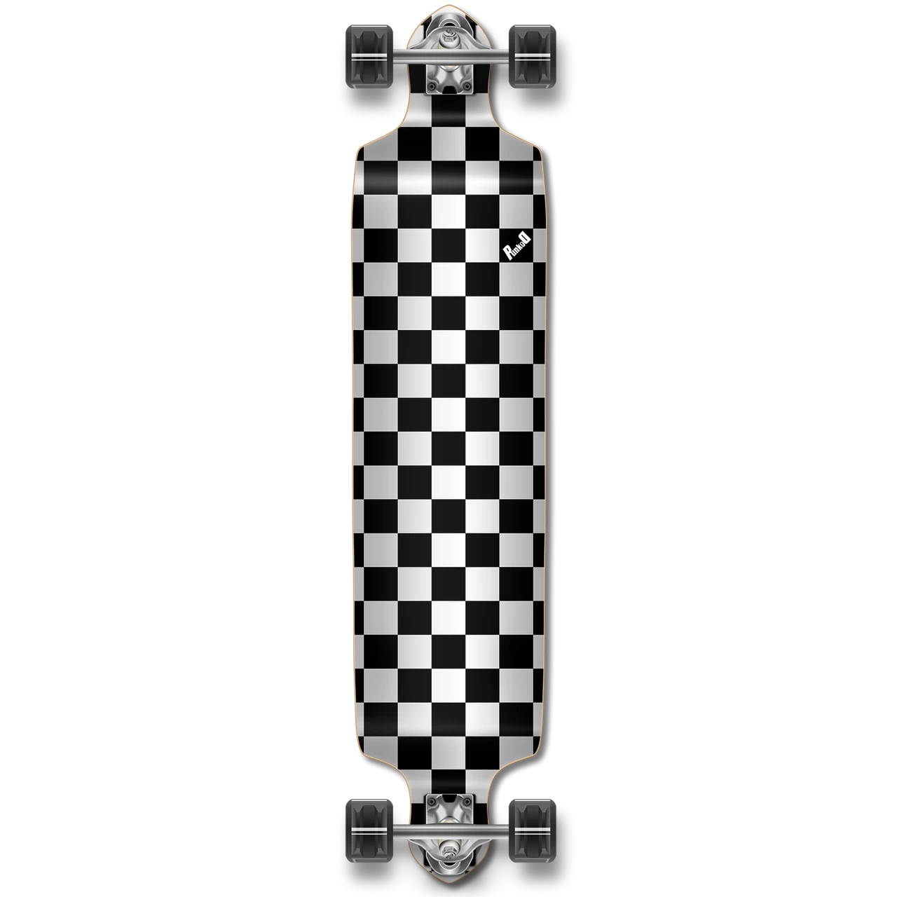 YOCAHER Drop Down Longboard Complete - Checker Silver 1 YOCAHER Drop Down Longboard Complete - Checker Silver