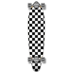 Kicktail Longboard Complete - Checker White