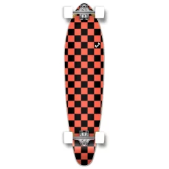 Kicktail Longboard Complete - Checker Orange