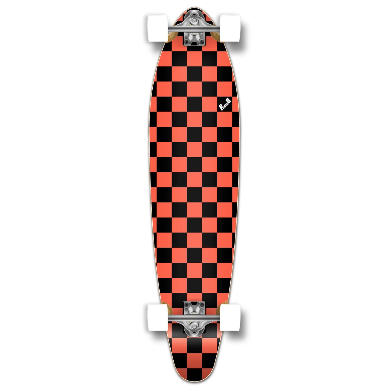 Kicktail Longboard Complete - Checker Orange 1 Kicktail Longboard Complete - Checker Orange