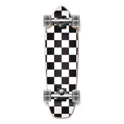 Yocaher Complete Mini Cruiser Skateboard Longboard - Checker White