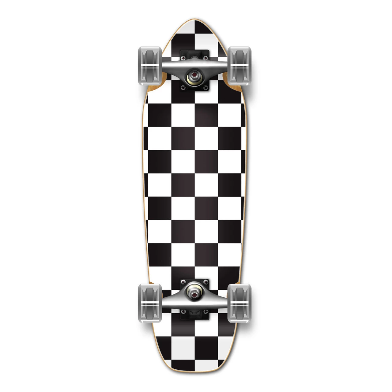 Yocaher Complete Mini Cruiser Skateboard Longboard - Checker White 1 Yocaher Complete Mini Cruiser Skateboard Longboard - Checker White