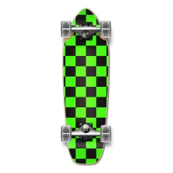 Yocaher Complete Mini Cruiser Skateboard Longboard - Checker Green