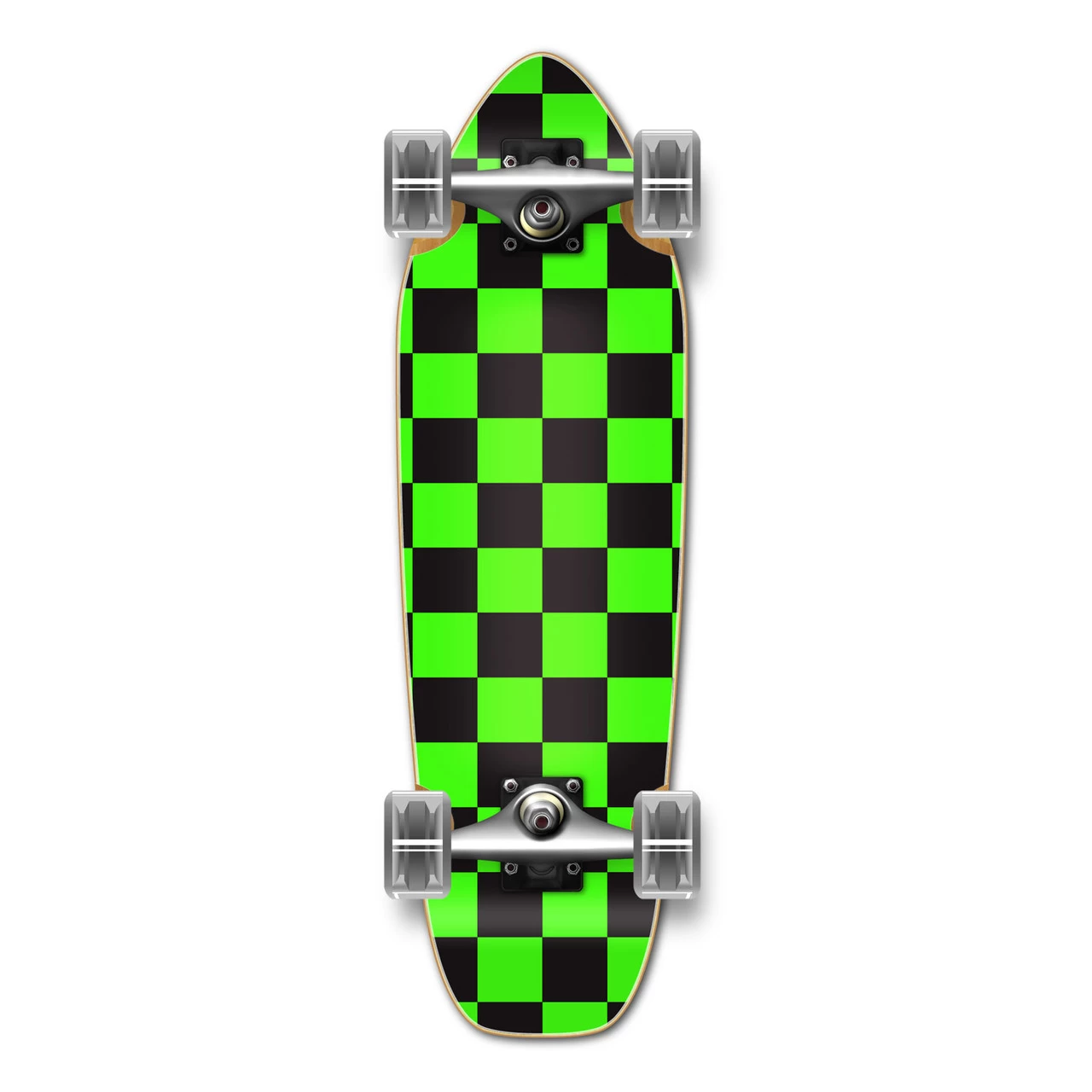 Yocaher Complete Mini Cruiser Skateboard Longboard - Checker Green 1 Yocaher Complete Mini Cruiser Skateboard Longboard - Checker Green