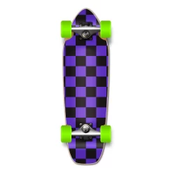 Yocaher Complete Mini Cruiser Skateboard Longboard - Checker Purple
