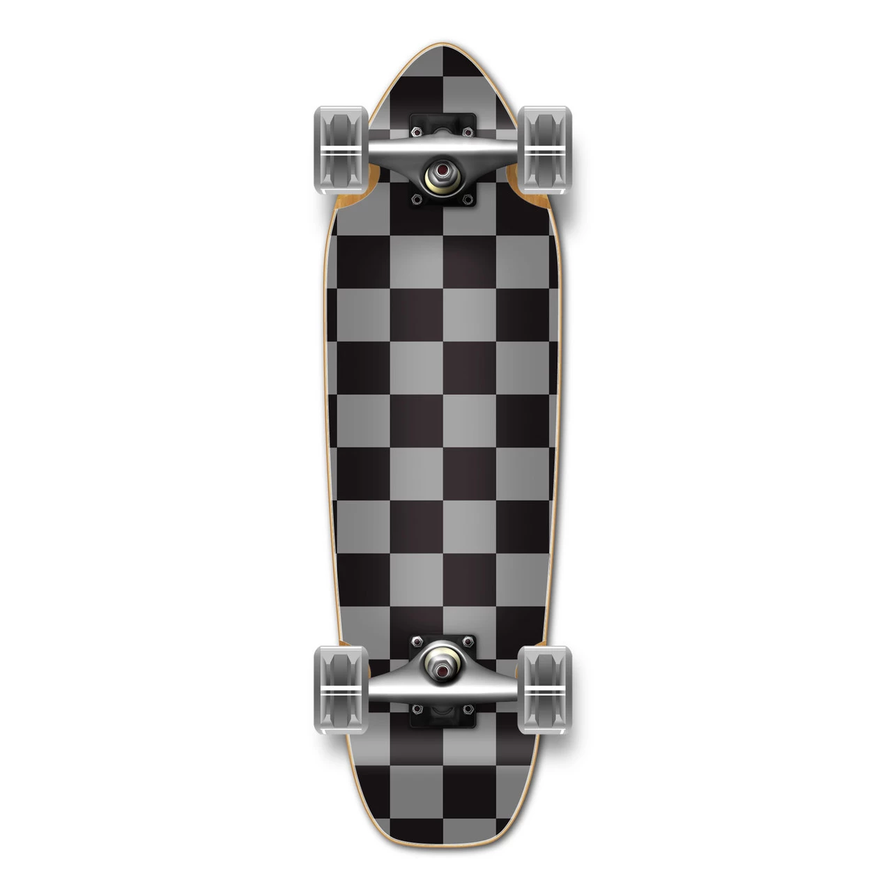 Yocaher Complete Mini Cruiser Skateboard Longboard - Checker Silver 1 Yocaher Complete Mini Cruiser Skateboard Longboard - Checker Silver