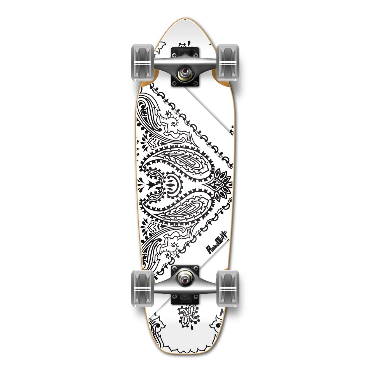 Yocaher Complete Mini Cruiser Skateboard Longboard - Bandana White 1 Yocaher Complete Mini Cruiser Skateboard Longboard - Bandana White