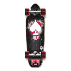 Yocaher Complete Mini Cruiser Skateboard Longboard - Ace Of Spades - Black