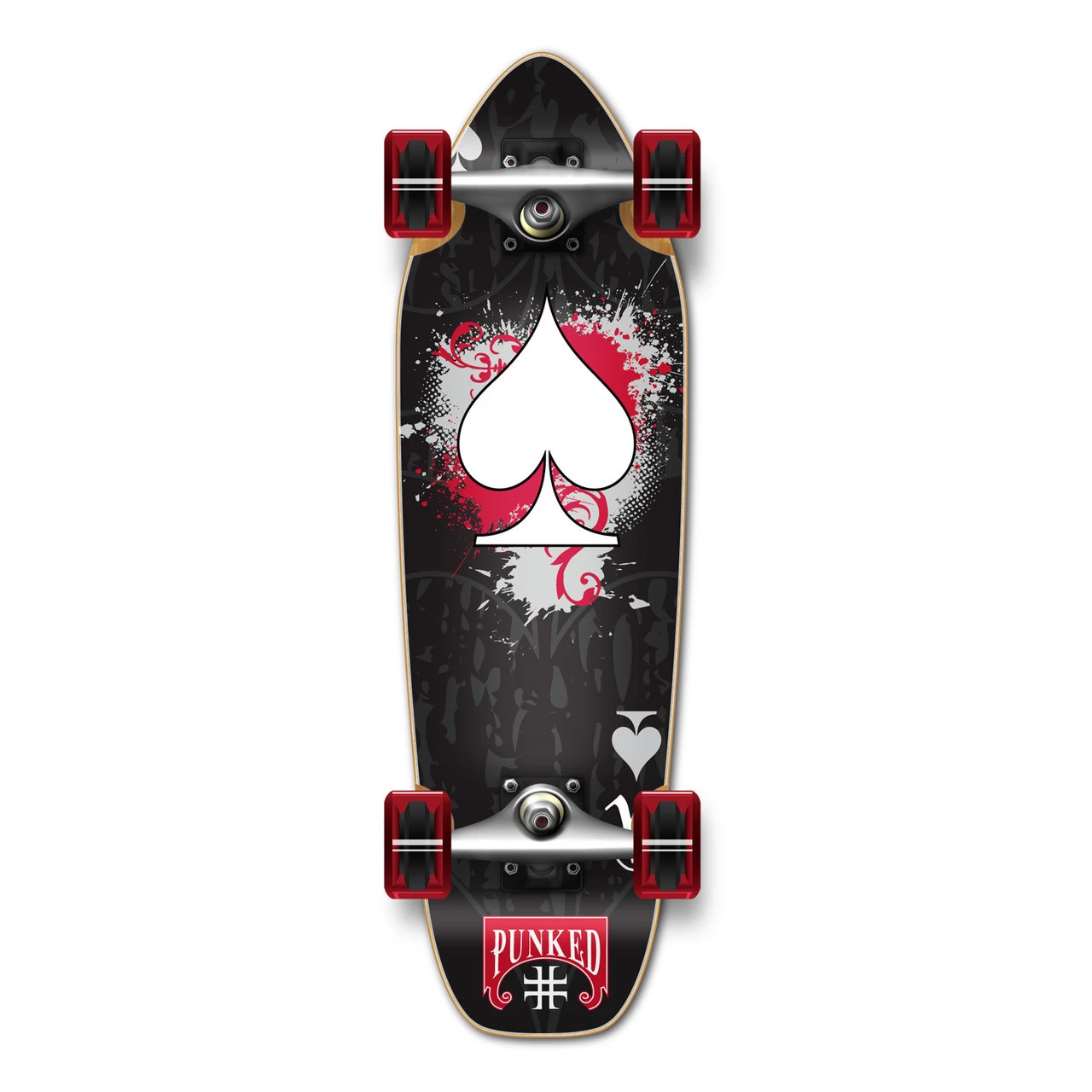 Yocaher Complete Mini Cruiser Skateboard Longboard - Ace Of Spades - Black 1 Yocaher Complete Mini Cruiser Skateboard Longboard - Ace Of Spades - Black