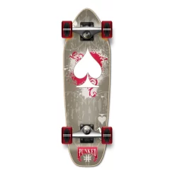 Yocaher Complete Mini Cruiser Skateboard Longboard - Ace Of Spades - Grey