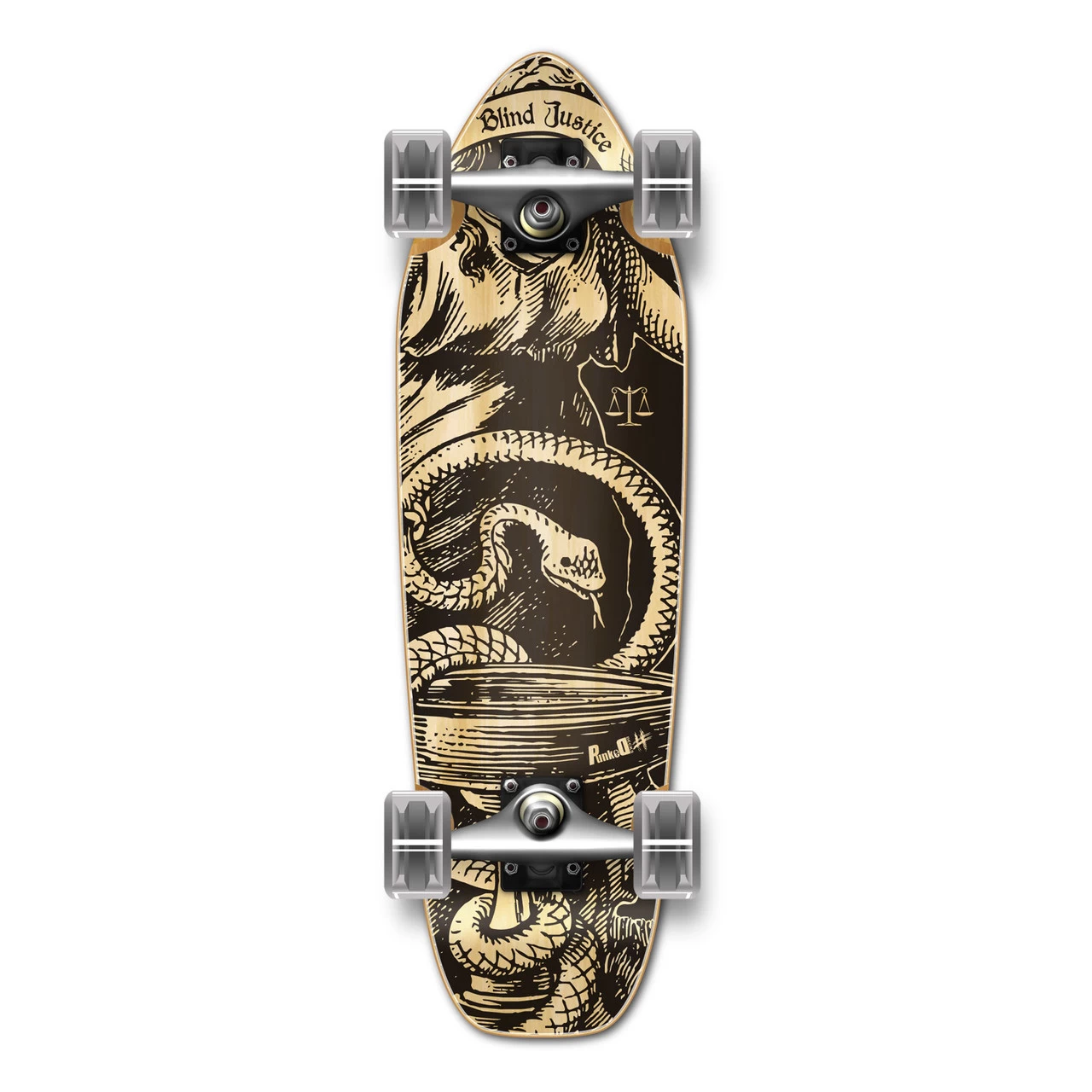 Yocaher Complete Mini Cruiser Skateboard Longboard - Natural Blind Justice 1 Yocaher Complete Mini Cruiser Skateboard Longboard - Natural Blind Justice