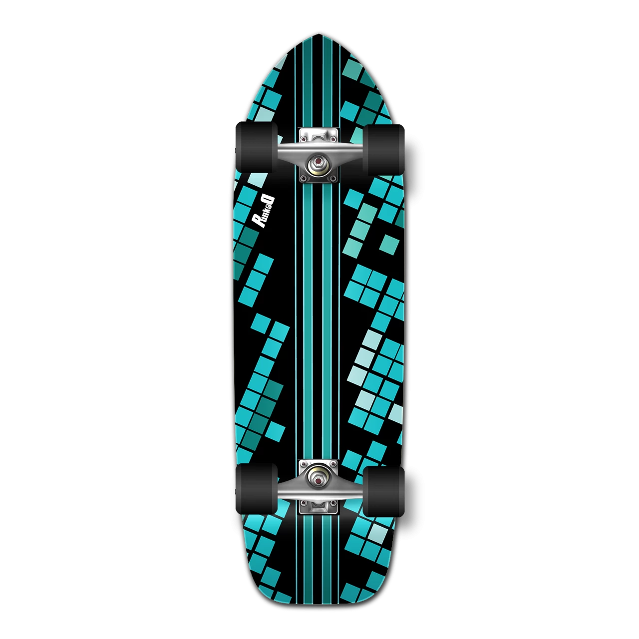 Old School Longboard Complete - Black Digital Wave 1 Old School Longboard Complete - Black Digital Wave