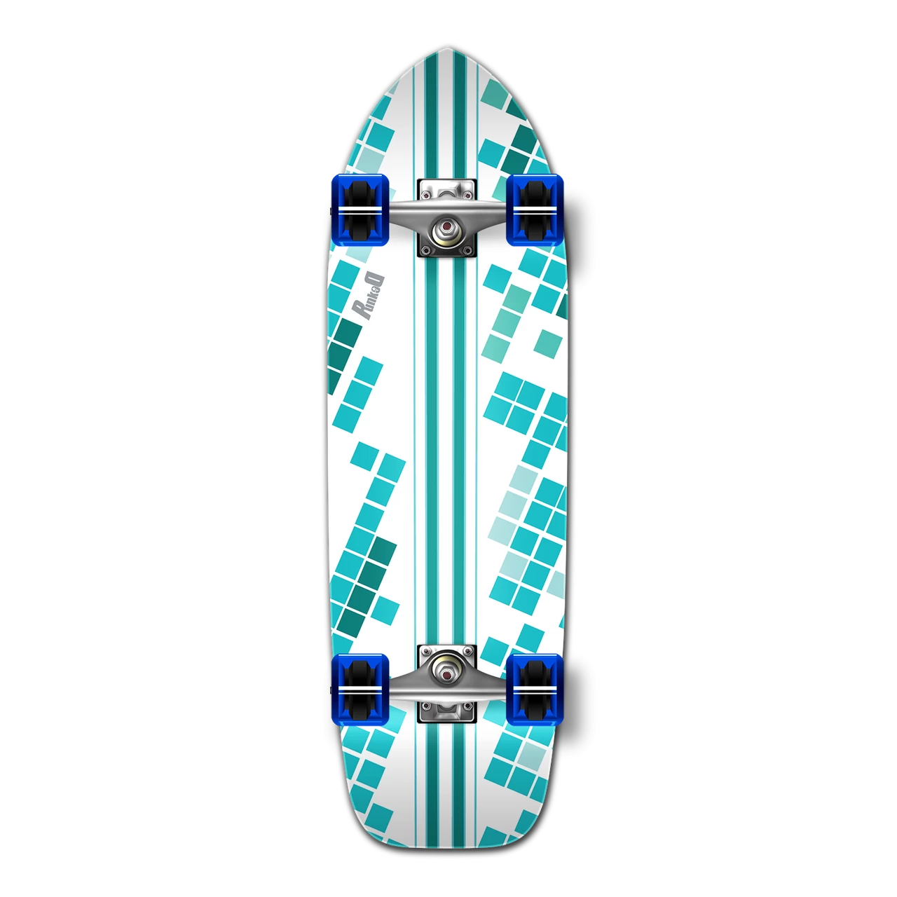 Old School Longboard Complete - White Digital Wave 1 Old School Longboard Complete - White Digital Wave