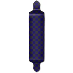 YOCAHER Drop Down Longboard Deck - Checker Blue