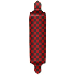 YOCAHER Drop Down Longboard Deck - Checker Red